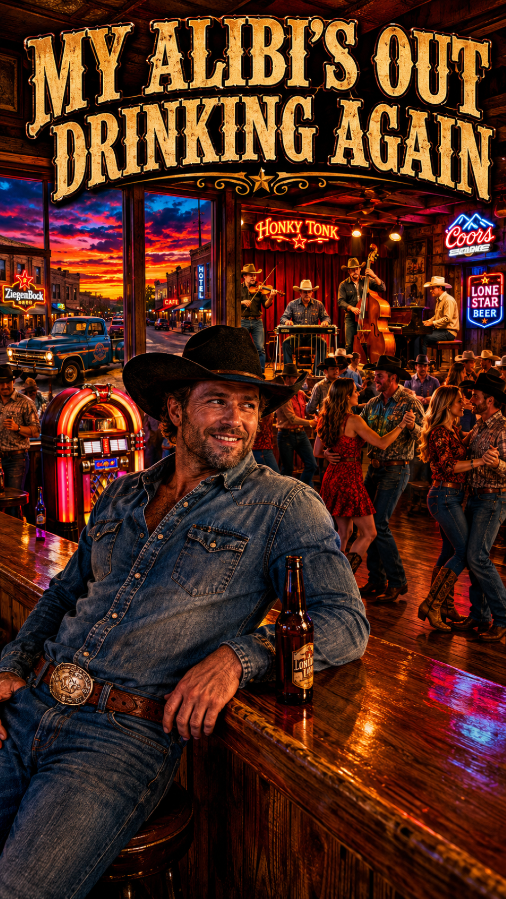 My alibi's out drinking again-song download