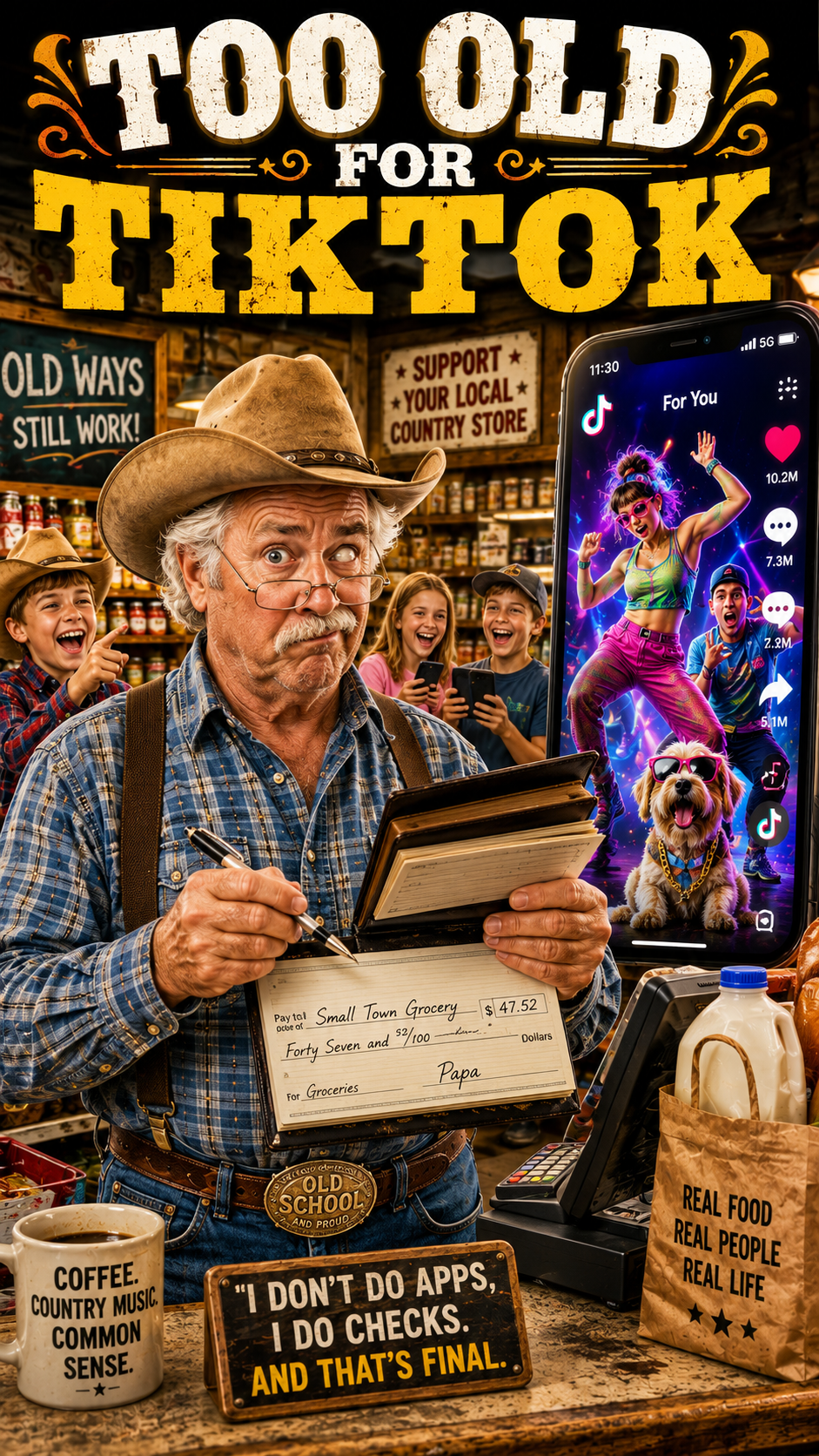 Too old for Tik Tok-song download